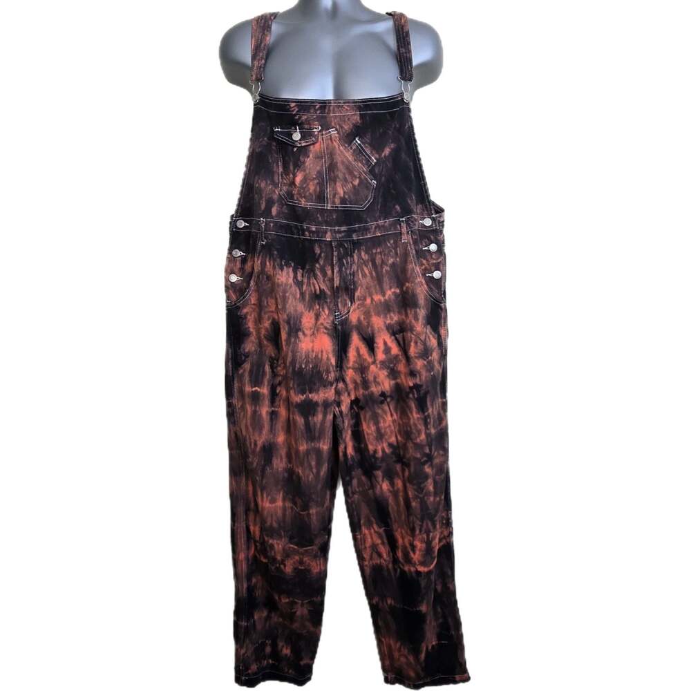 Shein Manfinity EMRG Men Tie Dye Flap Pocket Overalls XXL